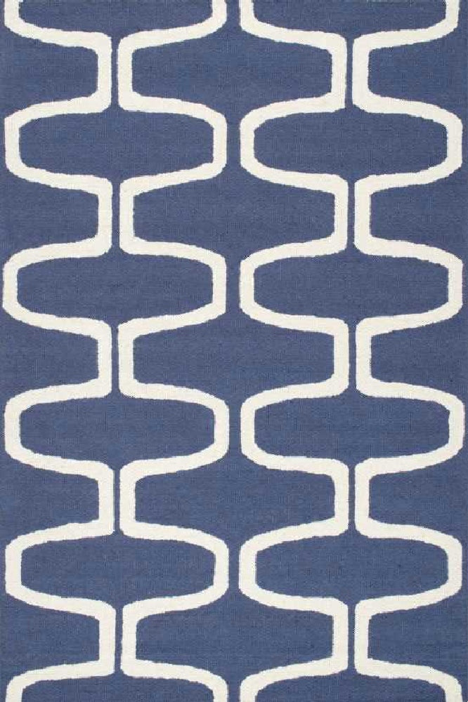 BLUE GEOMETRIC HAND TUFTED CARPET