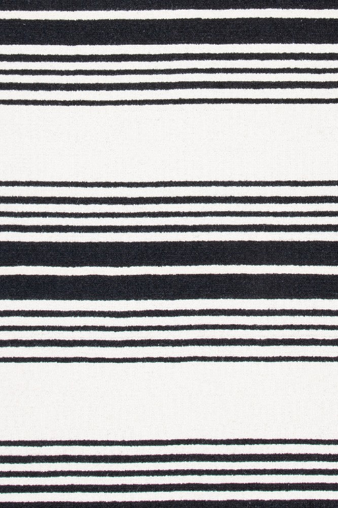 BLACK AND WHITE STRIPES HAND TUFTED CARPET