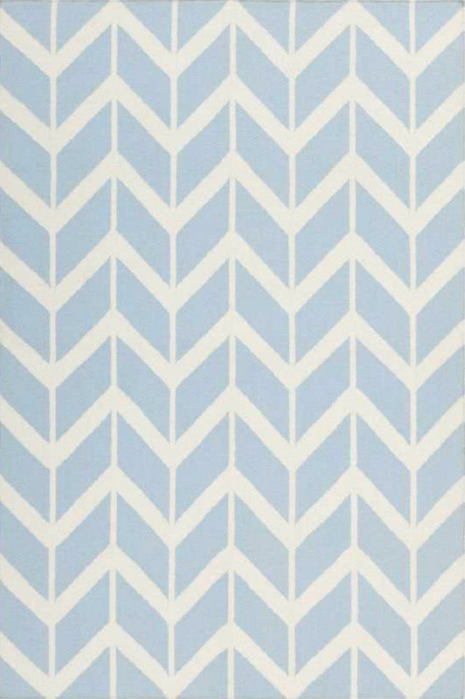 BLUE ZIG ZAG HAND TUFTED CARPET - Imperial Knots