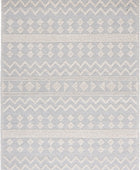 IVORY AND BLUE KILIM HAND WOVEN DHURRIE