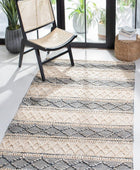 IVORY AND GREY KILIM HAND WOVEN DHURRIE