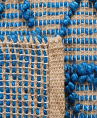 BLUE AND NATURAL JUTE KILIM HAND WOVEN DHURRIE