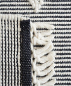 IVORY AND BLACK KILIM HAND WOVEN DHURRIE