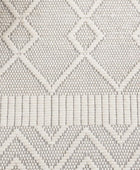 IVORY AND BLACK KILIM HAND WOVEN DHURRIE