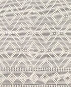 IVORY AND BLACK KILIM HAND WOVEN DHURRIE