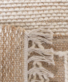 NATURAL IVORY GEOMETRIC JUTE HAND WOVEN DHURRIE