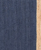 BLUE AND NATURAL JUTE KILIM HAND WOVEN DHURRIE