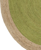 GREEN ROUND JUTE KILIM HAND WOVEN DHURRIE