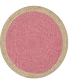 PINK ROUND JUTE KILIM HAND WOVEN DHURRIE