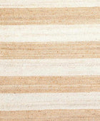 WHITE AND NATURAL STRIPES JUTE KILIM HAND WOVEN DHURRIE