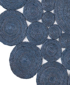 BLUE ROUND JUTE HAND WOVEN DHURRIE