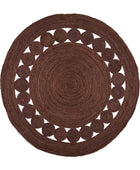 BROWN ROUND JUTE HAND WOVEN DHURRIE