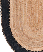 BLACK AND NATURAL JUTE HAND WOVEN DHURRIE