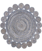 GREY ROUND CHINDI HAND WOVEN DHURRIE