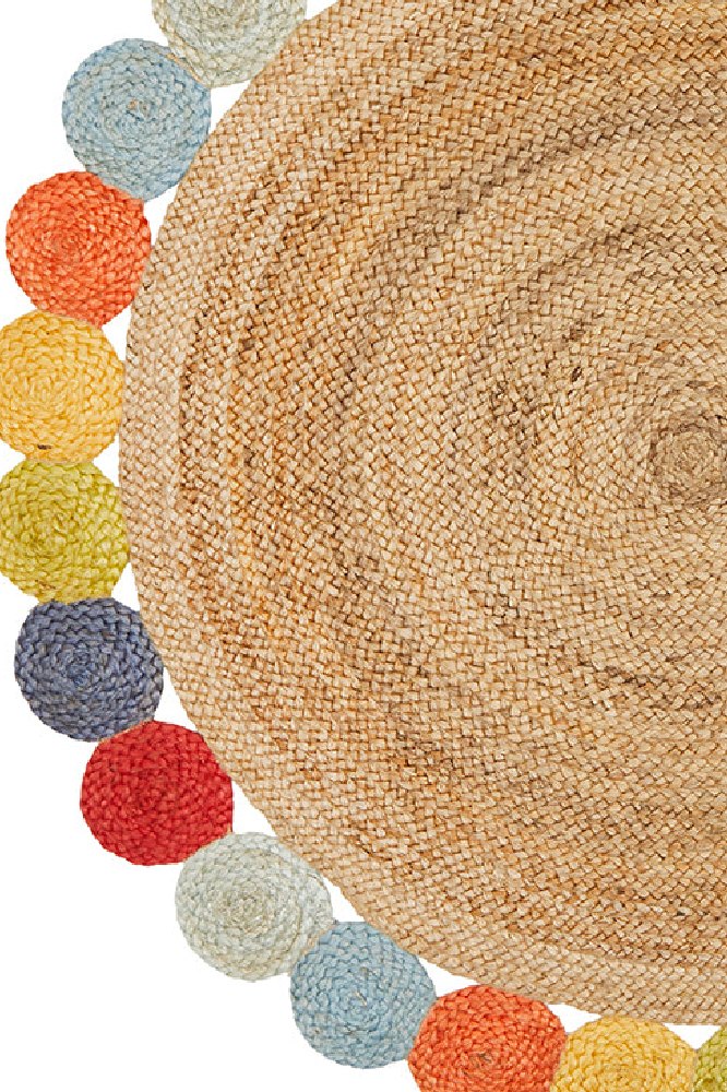 MULTICOLOR ROUND JUTE HAND WOVEN DHURRIE