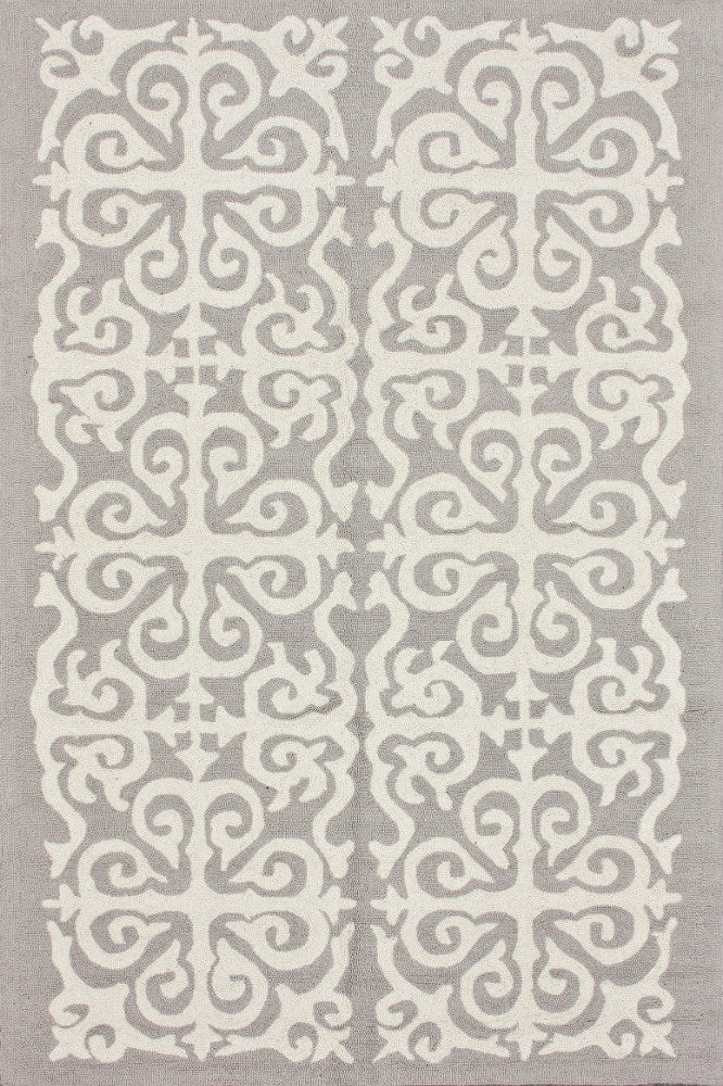 GREY DAMASK HAND TUFTED CARPET - Imperial Knots