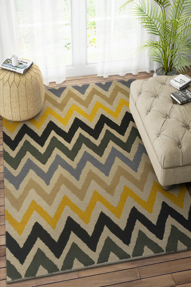 MULTICOLOR CHEVRON MODERN HAND TUFTED CARPET