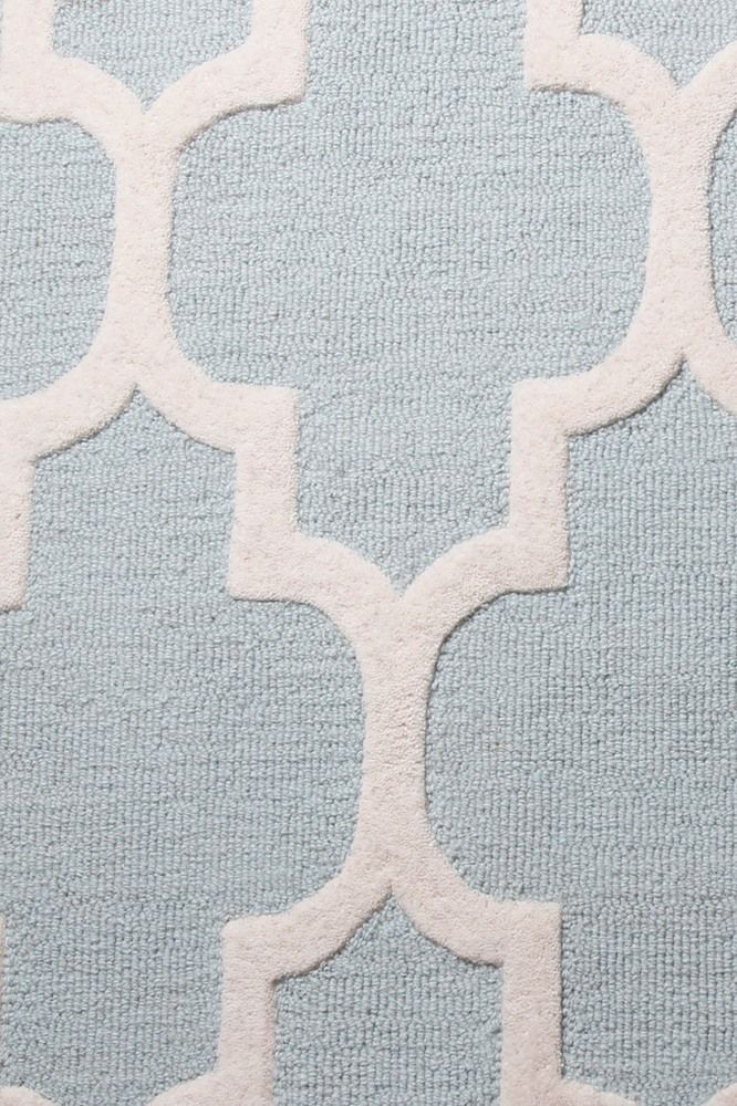 BLUE IVORY MOROCCAN MODERN HAND TUFTED CARPET