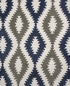 NAVY GREY AZTEC HAND TUFTED CARPET