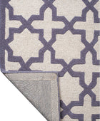 GREY AND IVORY TRELLIS HAND TUFTED CARPET