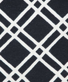 BLACK AND WHITE GEOMETRIC HAND TUFTED CARPET