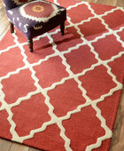 RED AND WHITE MOROCCAN HAND TUFTED CARPET