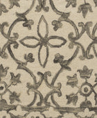 IVORY DAMASK HAND TUFTED CARPET