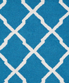 TEAL IVORY MOROCCAN HAND TUFTED CARPET