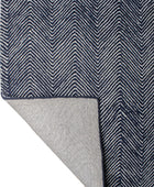 BLUE CHEVRON HAND TUFTED CARPET