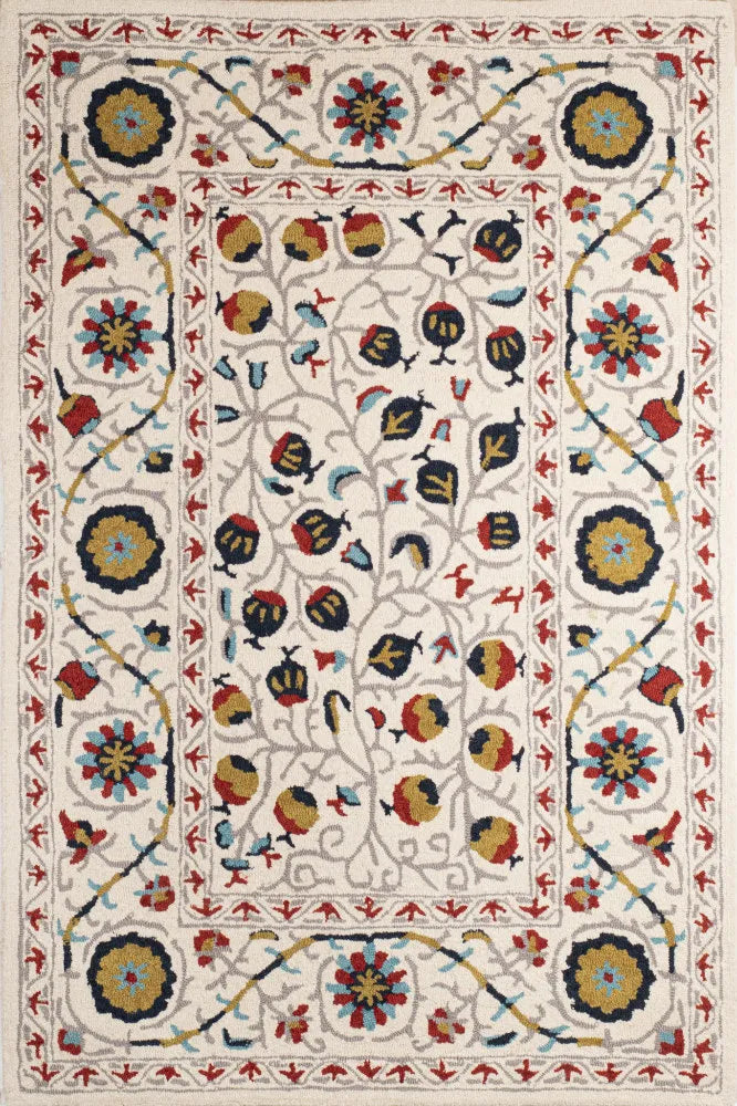 IVORY SUZANI HAND TUFTED CARPET