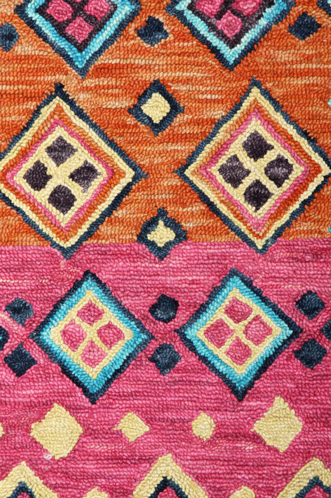 PINK AND ORANGE SUZANI HAND TUFTED CARPET