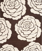 BROWN FLORAL HAND TUFTED CARPET