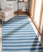 BLUE STRIPES HAND TUFTED CARPET