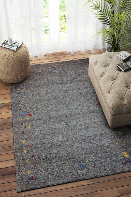 GREY GABBEH HAND TUFTED CARPET