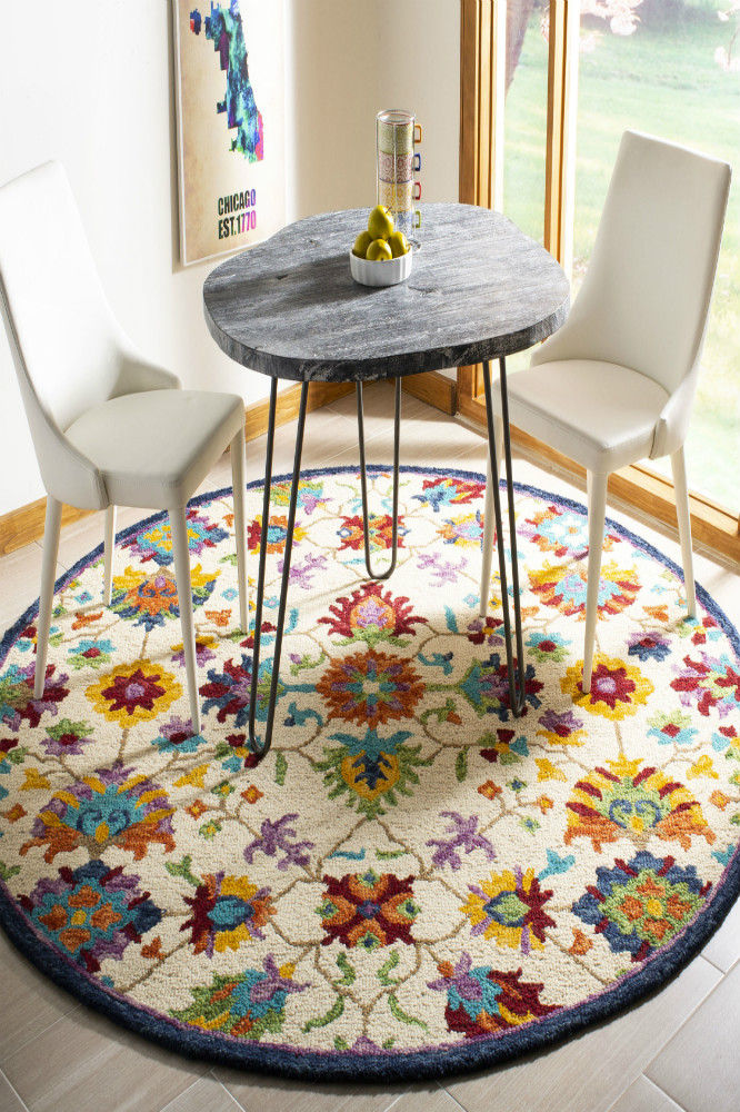 MULTICOLOR SUZANI HAND TUFTED CARPET ROUND